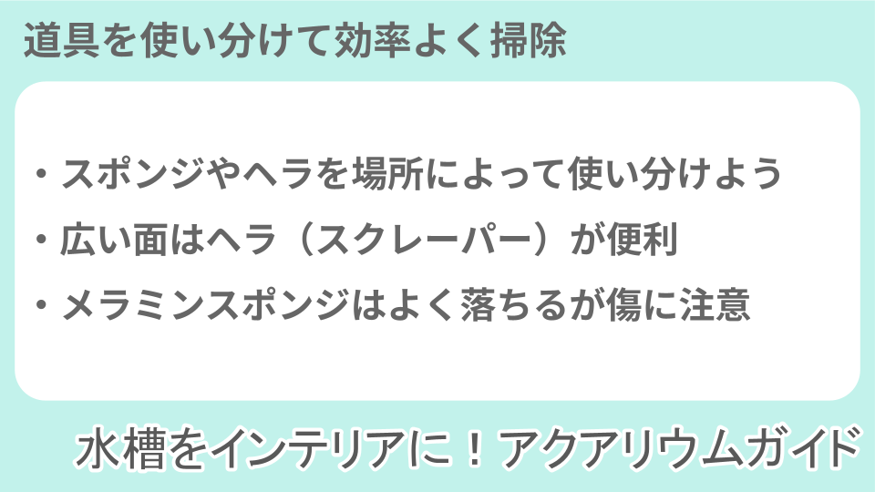 アクアリウムの掃除についての説明画像