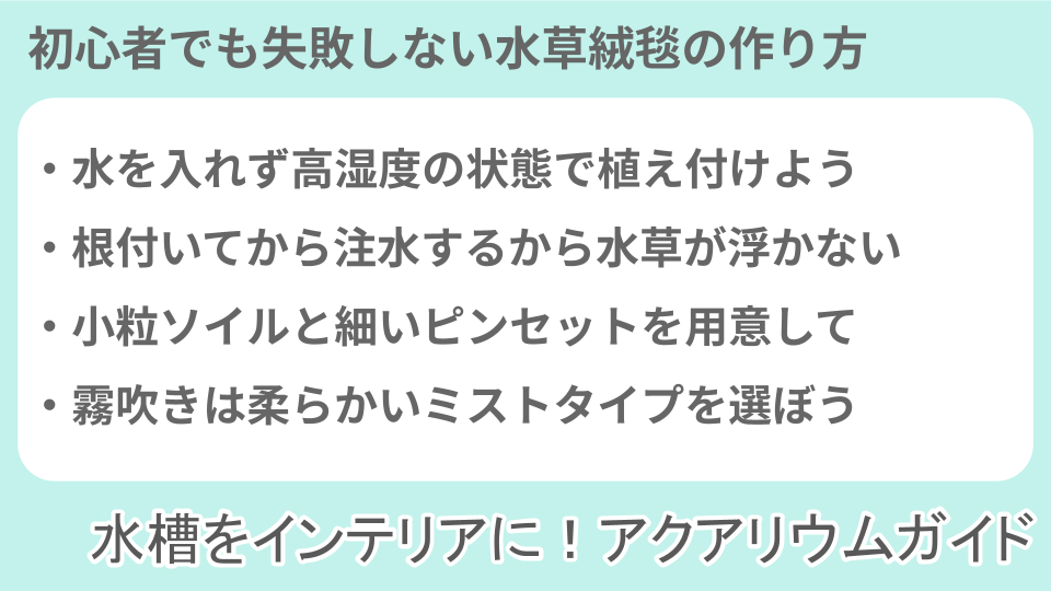 ミスト式で水槽の水草を育てることについての説明画像
